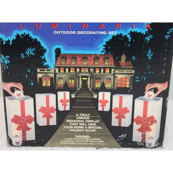 VTG 90s Snow-Lites Lamplight Set 6 Vtg Early 2000s Paper Bag Christmas Holiday - Picture 8 of 9